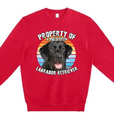 Labrador Retriever Black Owner Lover Retro Vintage Premium Crewneck Sweatshirt