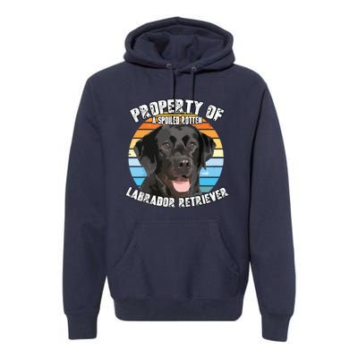 Labrador Retriever Black Owner Lover Retro Vintage Premium Hoodie