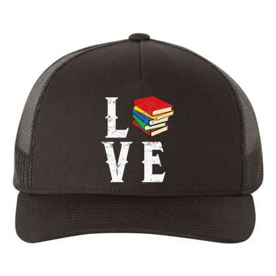 Love Reading Book Novel Lover Books Library Bookworm Reader Yupoong Adult 5-Panel Trucker Hat