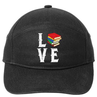 Love Reading Book Novel Lover Books Library Bookworm Reader 7-Panel Snapback Hat