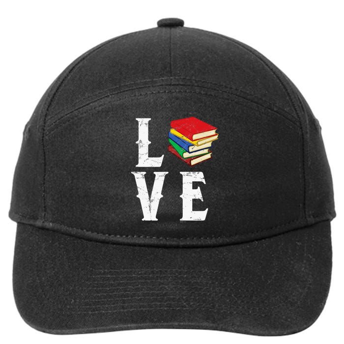 Love Reading Book Novel Lover Books Library Bookworm Reader 7-Panel Snapback Hat