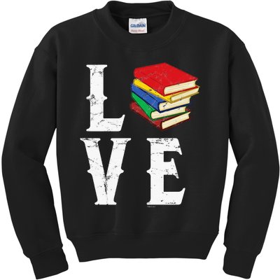 Love Reading Book Novel Lover Books Library Bookworm Reader Kids Sweatshirt