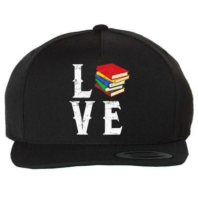 Love Reading Book Novel Lover Books Library Bookworm Reader Wool Snapback Cap