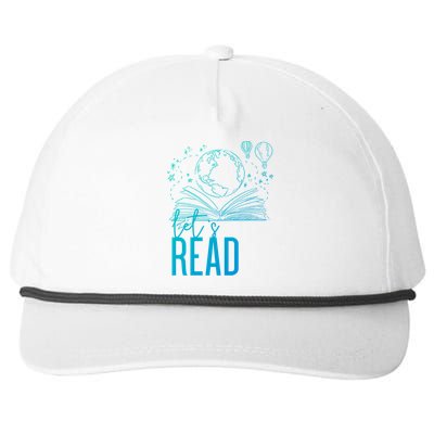 Lets Read Book Lover Funny Reading Gift Snapback Five-Panel Rope Hat