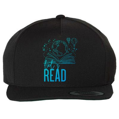 Lets Read Book Lover Funny Reading Gift Wool Snapback Cap