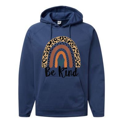 Leopard Rainbow Be Kind We Wear Orange For Unity Day Performance Fleece Hoodie