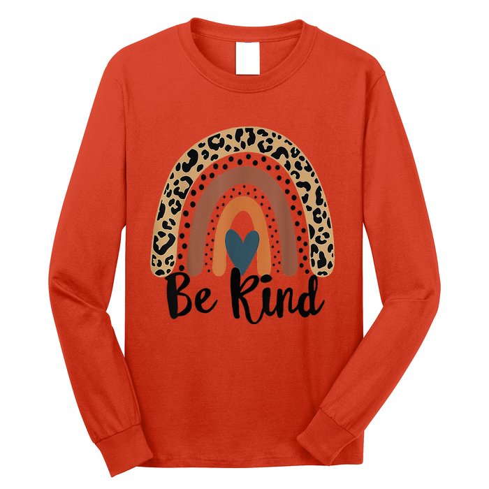 Leopard Rainbow Be Kind We Wear Orange For Unity Day Long Sleeve Shirt