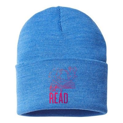 Lets Read Book Lover Funny Reading Gift Sustainable Knit Beanie