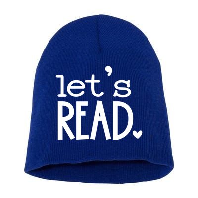 Lets Read Book Reader Reading Gift Short Acrylic Beanie