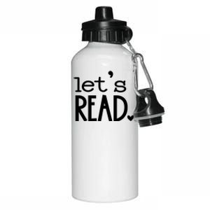 Lets Read Book Reader Reading Gift Aluminum Water Bottle