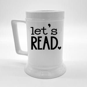 Lets Read Book Reader Reading Gift Beer Stein