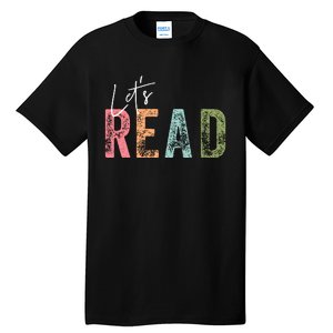 LetS Read Book Lover Librarian Teacher Tall T-Shirt