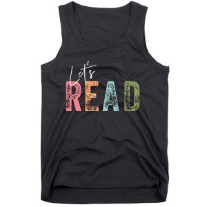 LetS Read Book Lover Librarian Teacher Tank Top