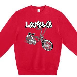 Low Rider Bicycle For . Chicano Cholo Lowrider Bike Premium Crewneck Sweatshirt