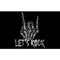 Lets Rock Band Rock And Roll Halloween Skeleton Hand Bumper Sticker