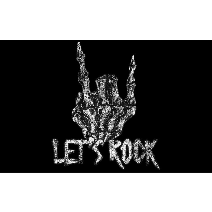 Lets Rock Band Rock And Roll Halloween Skeleton Hand Bumper Sticker