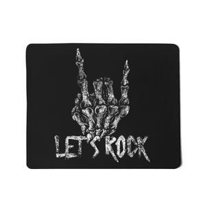 Lets Rock Band Rock And Roll Halloween Skeleton Hand Mousepad