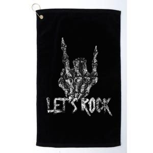 Lets Rock Band Rock And Roll Halloween Skeleton Hand Platinum Collection Golf Towel