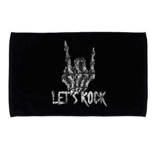 Lets Rock Band Rock And Roll Halloween Skeleton Hand Microfiber Hand Towel