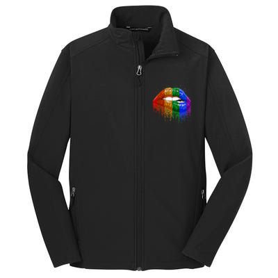 Lgbt Rainbow Bling Vintage Lips Pride Gay Bisexual Lesbian Gift Core Soft Shell Jacket