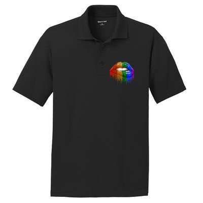 Lgbt Rainbow Bling Vintage Lips Pride Gay Bisexual Lesbian Gift PosiCharge RacerMesh Polo