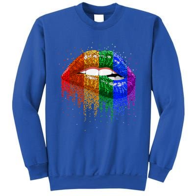 Lgbt Rainbow Bling Vintage Lips Pride Gay Bisexual Lesbian Gift Sweatshirt