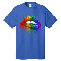 Lgbt Rainbow Bling Vintage Lips Pride Gay Bisexual Lesbian Gift Tall T-Shirt