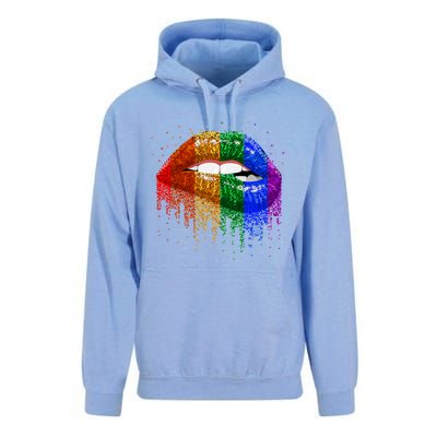 Lgbt Rainbow Bling Vintage Lips Pride Gay Bisexual Lesbian Gift Unisex Surf Hoodie