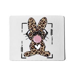 Leopard Rabbit Bunny Blowing Bubble Gum Easter Day Mousepad