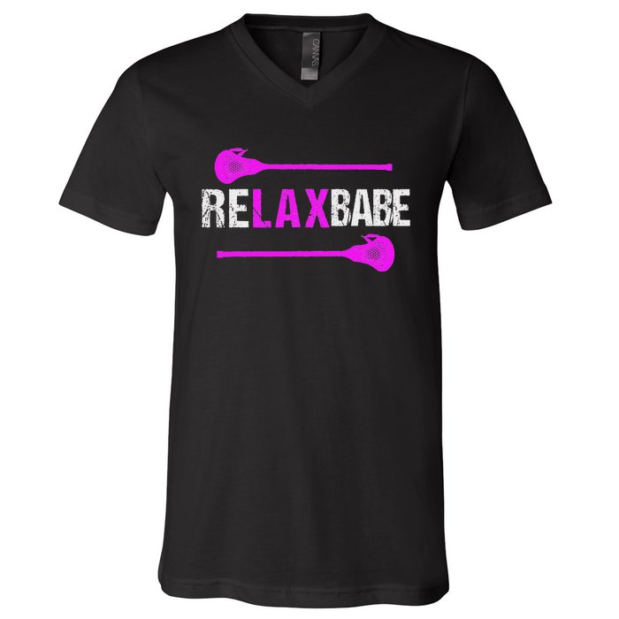 Lacrosse Relax Babe V-Neck T-Shirt