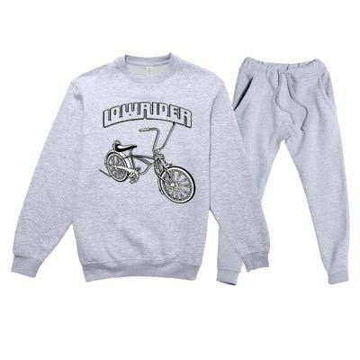 Low Rider Bicycle Chicano Cholo Lowrider Bike Premium Crewneck Sweatsuit Set