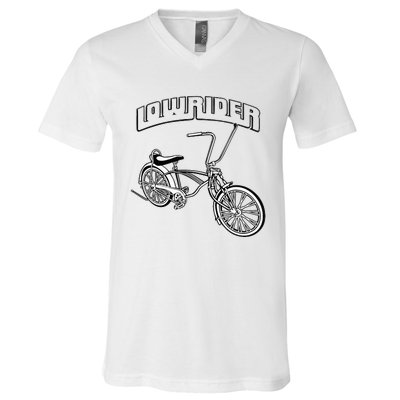 Low Rider Bicycle Chicano Cholo Lowrider Bike V-Neck T-Shirt