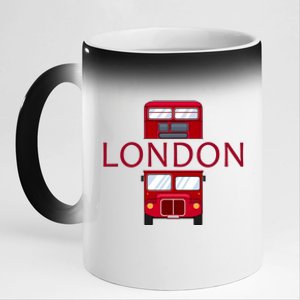 London Red Bus 11oz Black Color Changing Mug