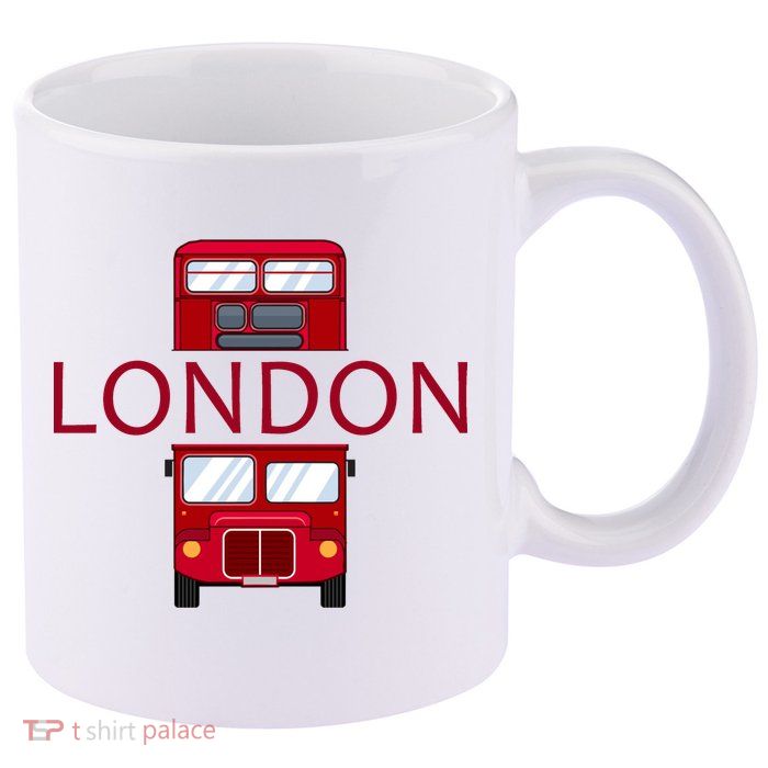 London Red Bus 11oz C Handle Ceramic Mug