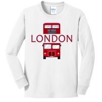 London Red Bus Kids Long Sleeve Shirt