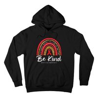 Leopard Rainbow Be Kind Red Ribbon Dyslexia Awareness Hoodie