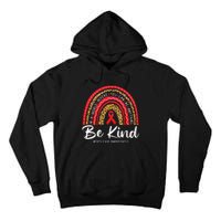 Leopard Rainbow Be Kind Red Ribbon Dyslexia Awareness Tall Hoodie