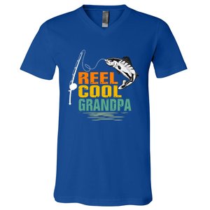 Lover Reel Cool Grandpa Grandfather Humor Funny Fishing Cute Gift V-Neck T-Shirt