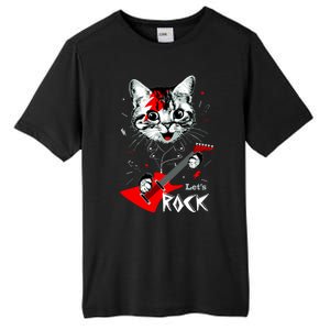 Lets Rock Cat Rock Band Guitar Rock And Roll Tall Fusion ChromaSoft Performance T-Shirt