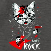 Lets Rock Cat Rock Band Guitar Rock And Roll Vector Backpack