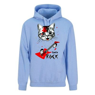 Lets Rock Cat Rock Band Guitar Rock And Roll Unisex Surf Hoodie