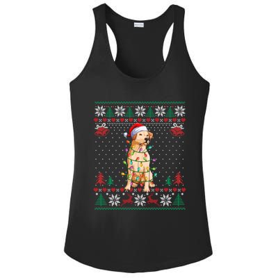 Labrador Retriever Christmas Lights Santa Hat Merry Xmas Gift Ladies PosiCharge Competitor Racerback Tank