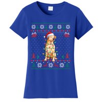 Labrador Retriever Christmas Lights Santa Hat Merry Xmas Gift Women's T-Shirt