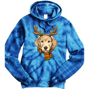 Labrador Retriever Christmas Reindeer Antlers Dog Xmas Gift Tie Dye Hoodie