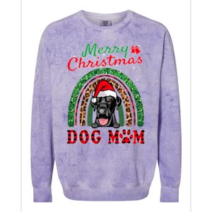 Labrador Retriever Christmas Santa Dog Mom Boho Rainbow Xmas Gift Colorblast Crewneck Sweatshirt