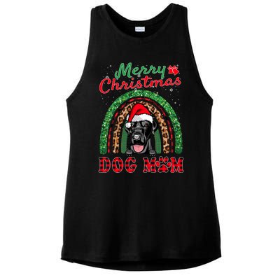 Labrador Retriever Christmas Santa Dog Mom Boho Rainbow Xmas Gift Ladies PosiCharge Tri-Blend Wicking Tank