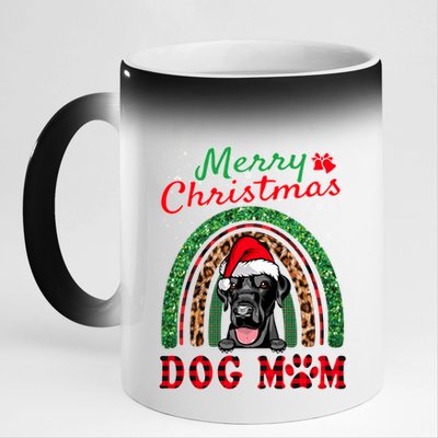 Labrador Retriever Christmas Santa Dog Mom Boho Rainbow Xmas Gift 11oz Black Color Changing Mug