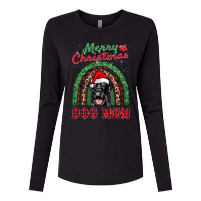 Labrador Retriever Christmas Santa Dog Mom Boho Rainbow Xmas Gift Womens Cotton Relaxed Long Sleeve T-Shirt