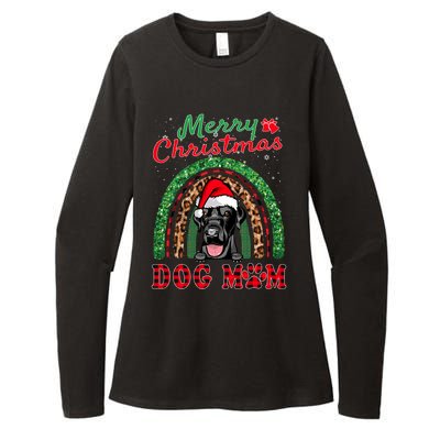 Labrador Retriever Christmas Santa Dog Mom Boho Rainbow Xmas Gift Womens CVC Long Sleeve Shirt