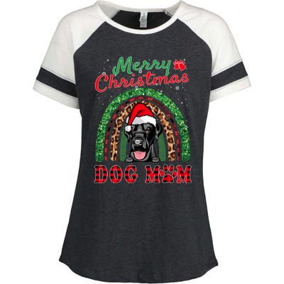 Labrador Retriever Christmas Santa Dog Mom Boho Rainbow Xmas Gift Enza Ladies Jersey Colorblock Tee